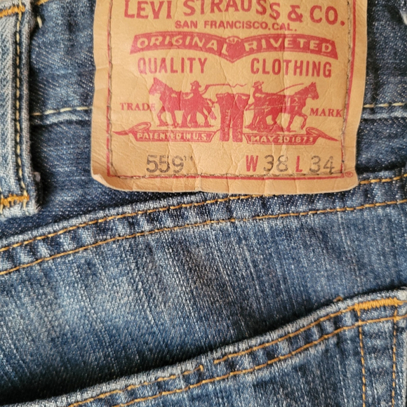 Levi's Relaxed Straight 100% Cotton Jeans Size 38/34 Men's Excellent Condition - Picture 12 of 12